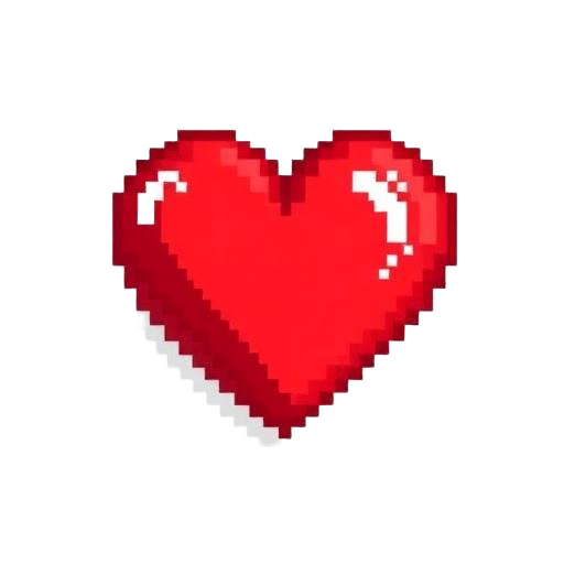 Pixel art heart pulsing with $PIE volume